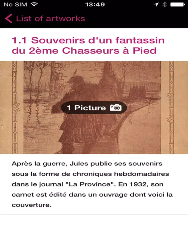 Capturas de tela do Mons Museums iPad 