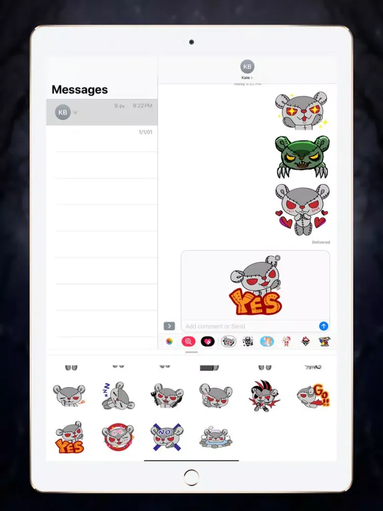 ภาพหน้าจอของ Devil Teddy Bear Stickers iPad 