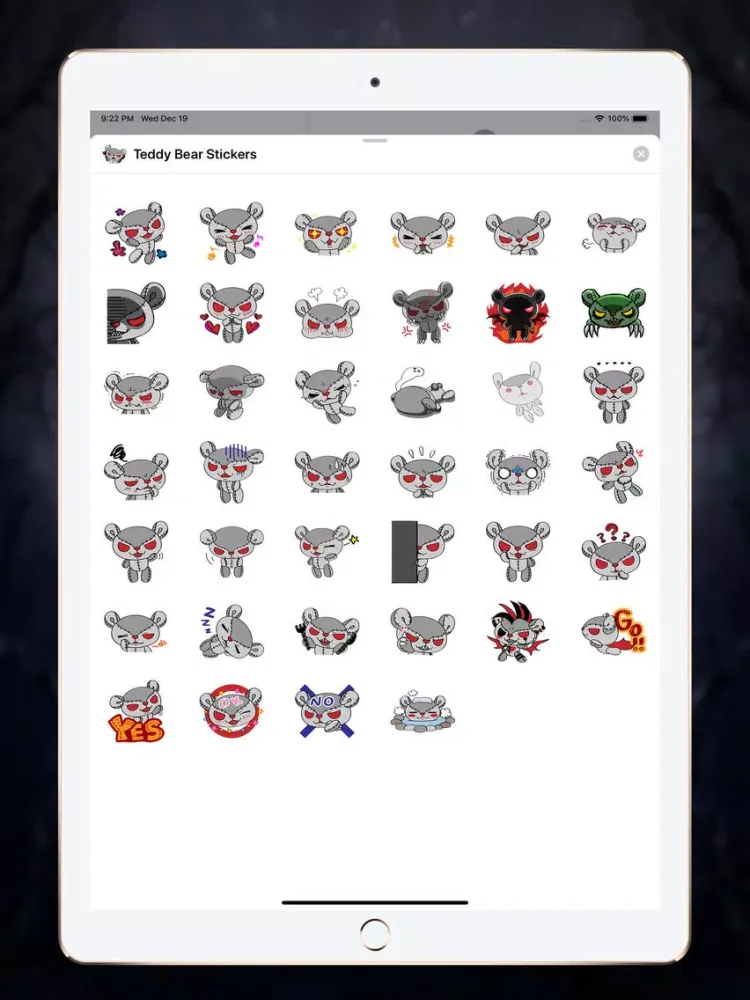 ภาพหน้าจอของ Devil Teddy Bear Stickers iPad 