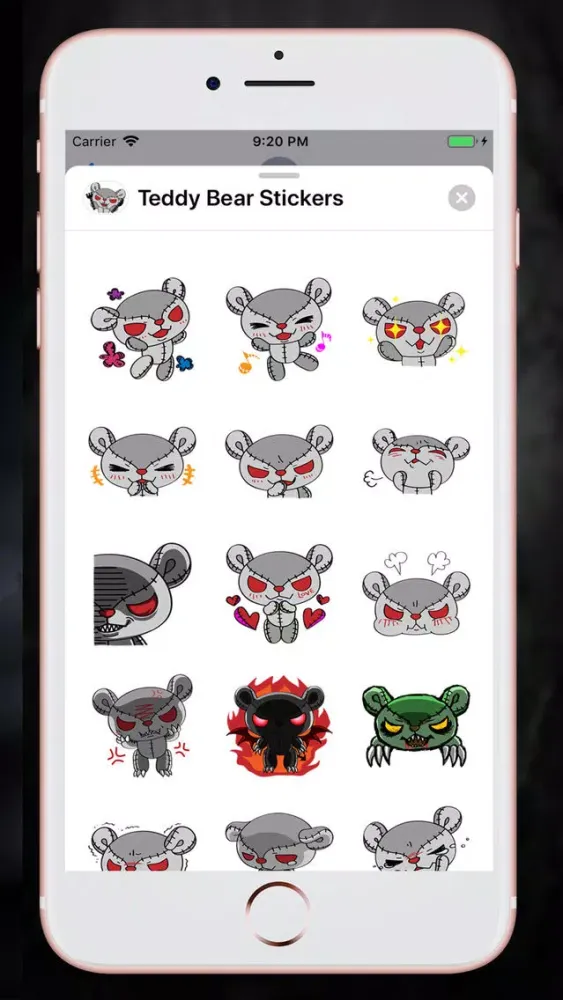 ภาพหน้าจอของ Devil Teddy Bear Stickers