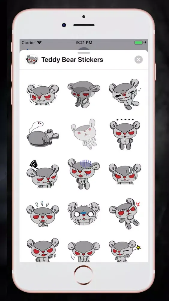 ภาพหน้าจอของ Devil Teddy Bear Stickers