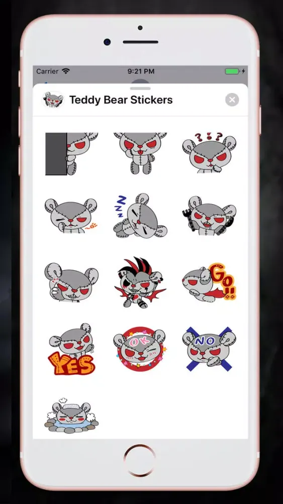 ภาพหน้าจอของ Devil Teddy Bear Stickers