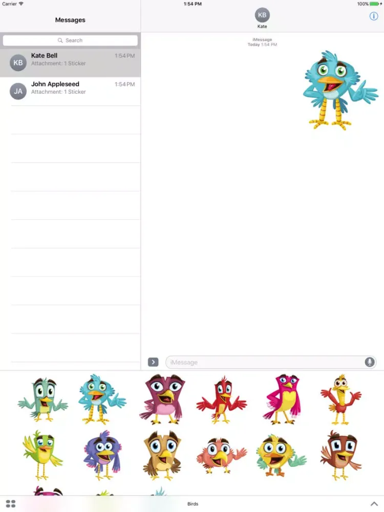 Скриншоты Happy Bird Stickers iPad 