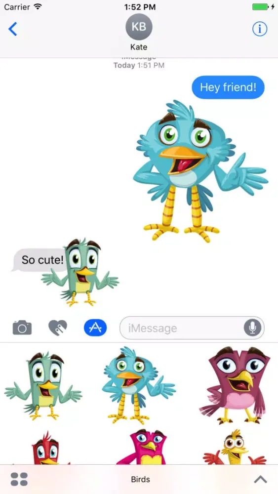 Скриншоты Happy Bird Stickers