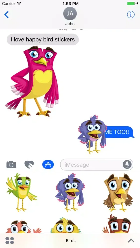 Скриншоты Happy Bird Stickers