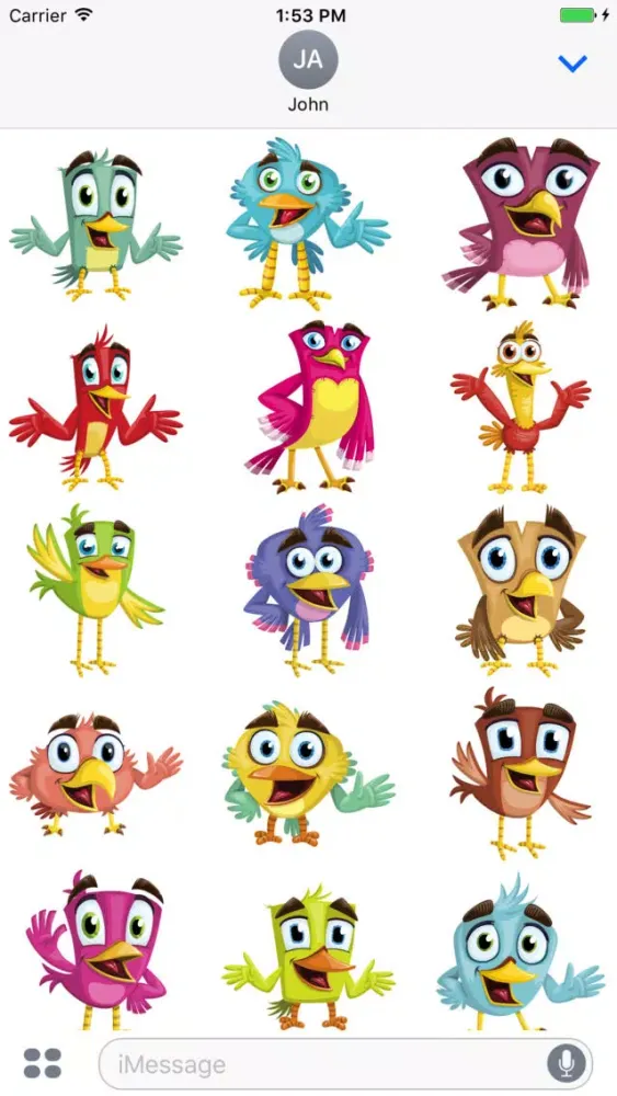 Скриншоты Happy Bird Stickers