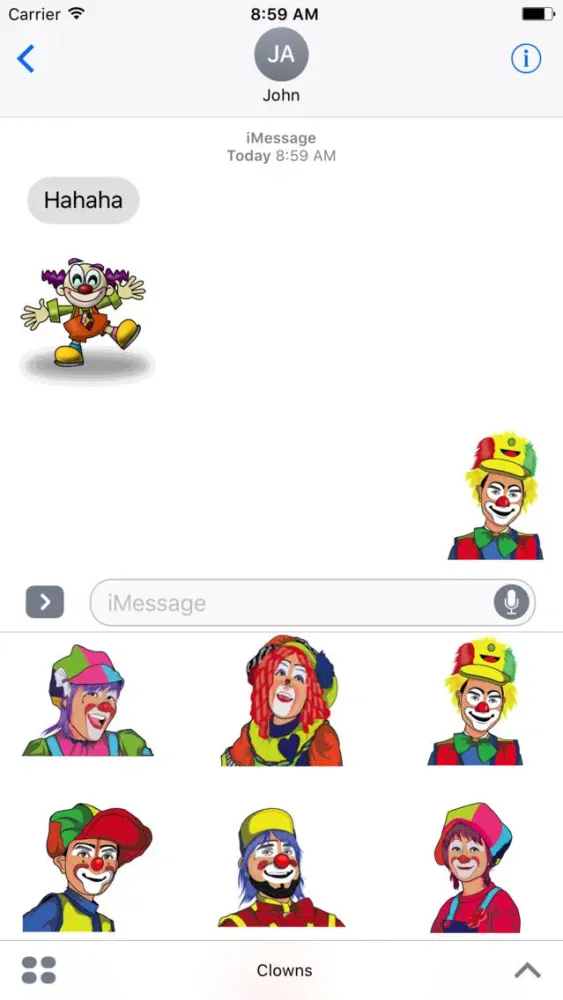 Ảnh chụp màn hình của Clown Stickers - HAHAHA