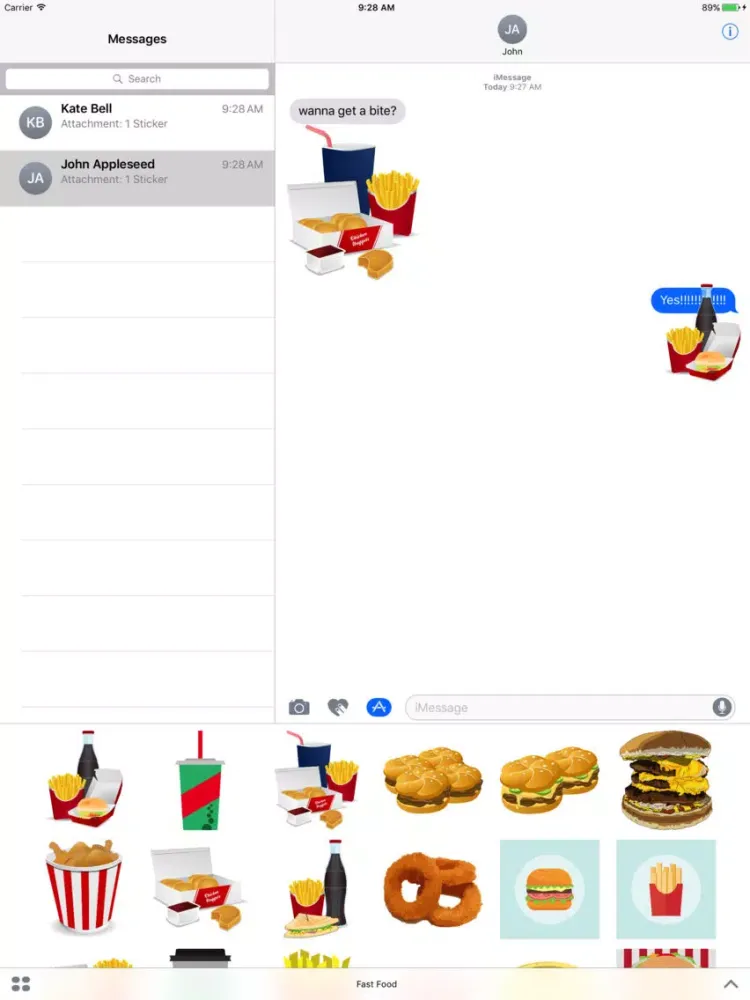 Ảnh chụp màn hình của Fast Food Stickers: Tasty! iPad 