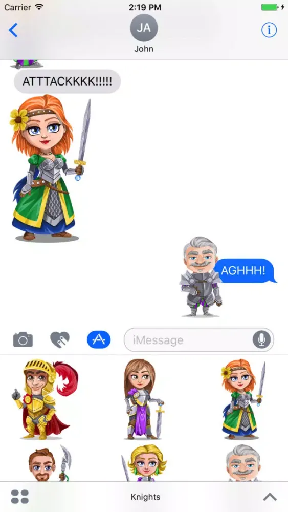 Captures d'écran de Medieval Knights Stickers