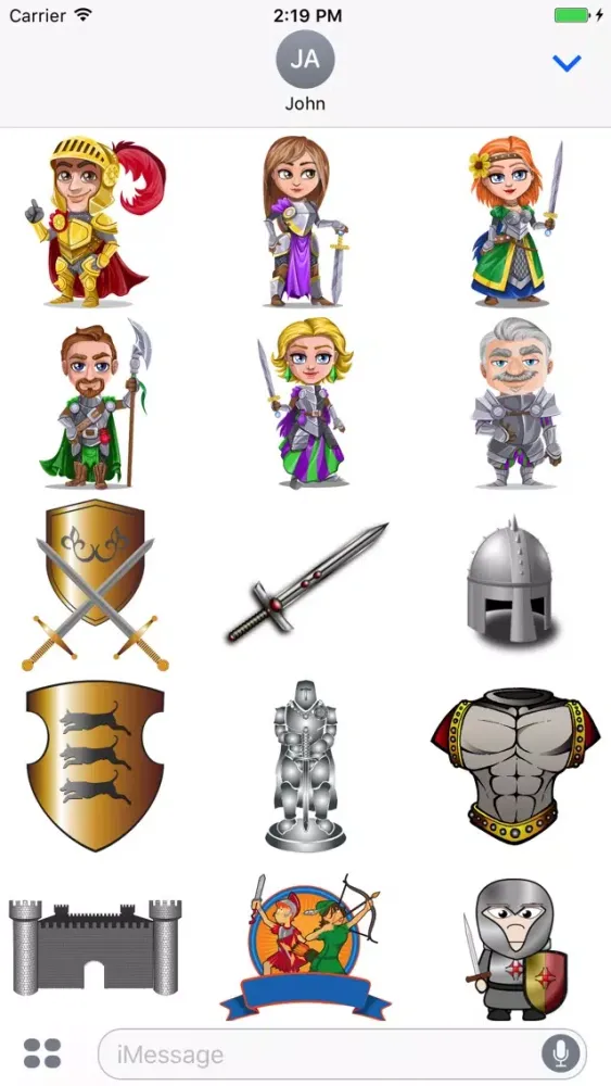 Captures d'écran de Medieval Knights Stickers