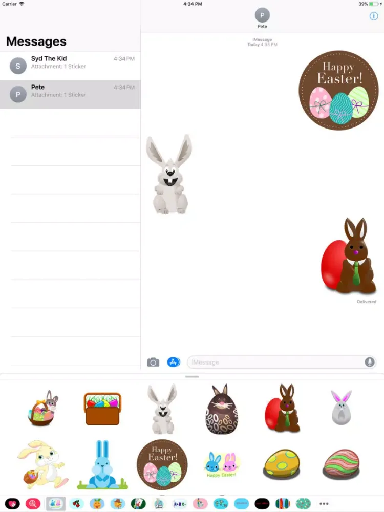 Easter Bunny & Egg Stickers iPad  स्क्रीनशॉट
