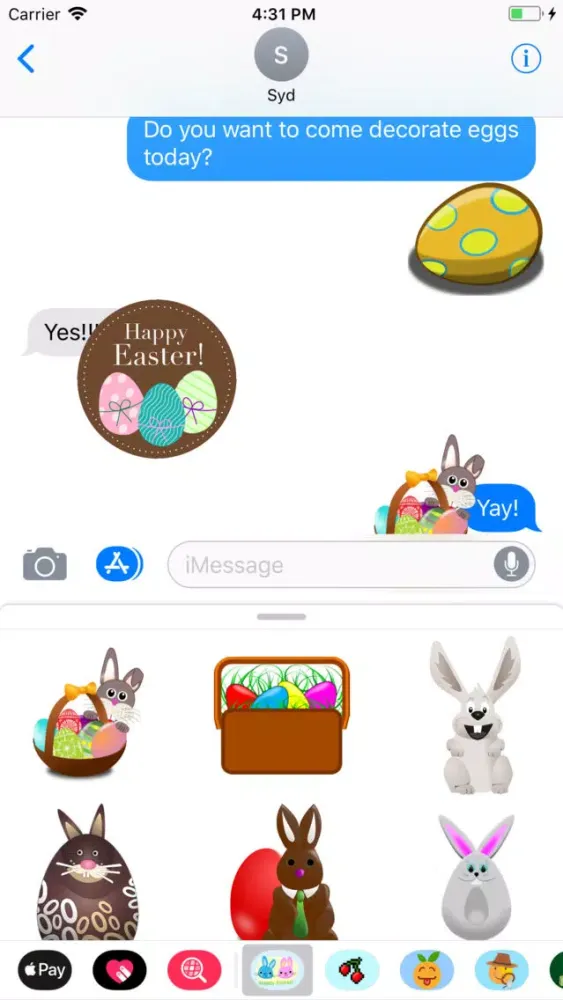 Easter Bunny & Egg Stickers स्क्रीनशॉट