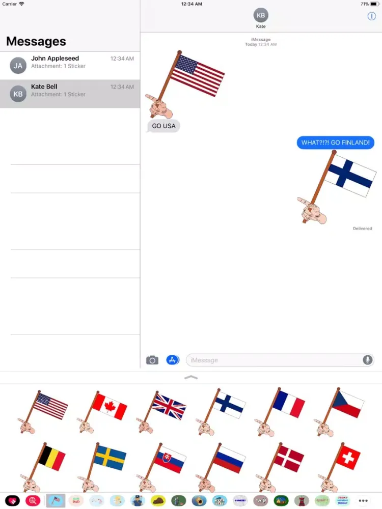 Flag Waving Stickers iPad  スクリーンショット