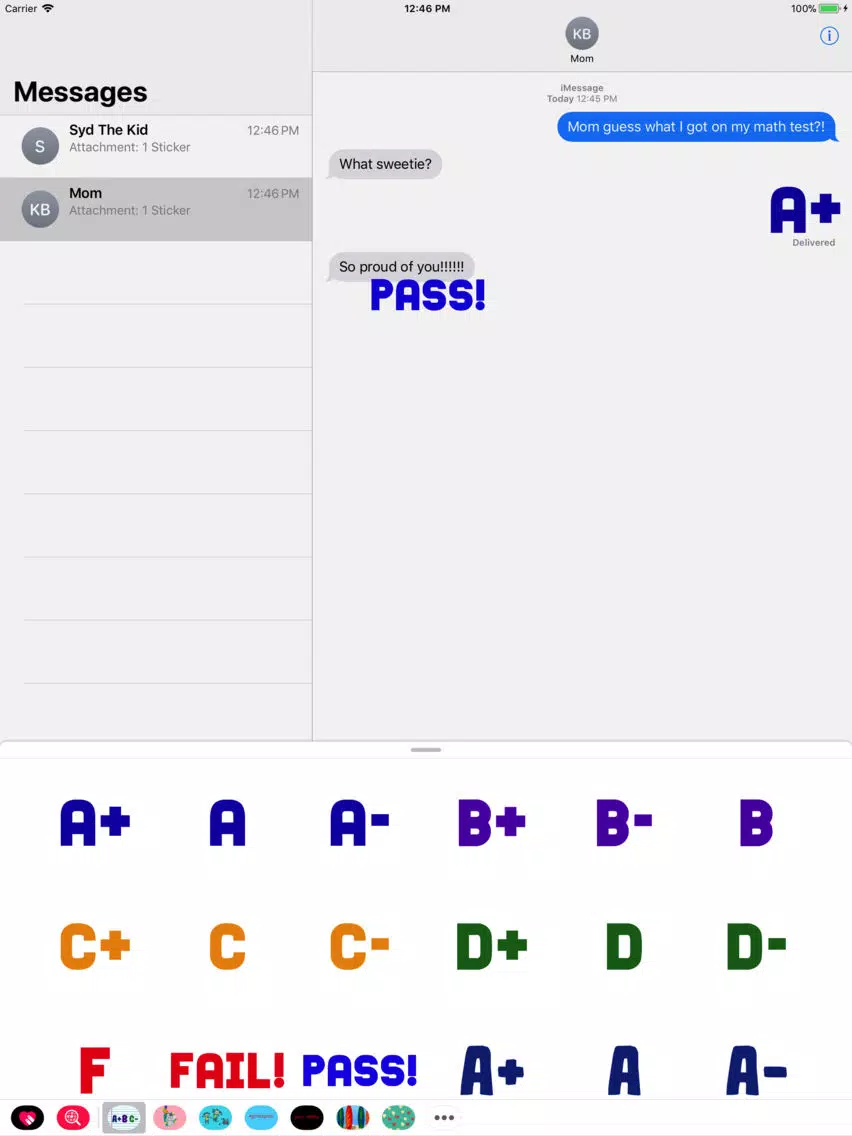 School Grades Stickers iPad  スクリーンショット