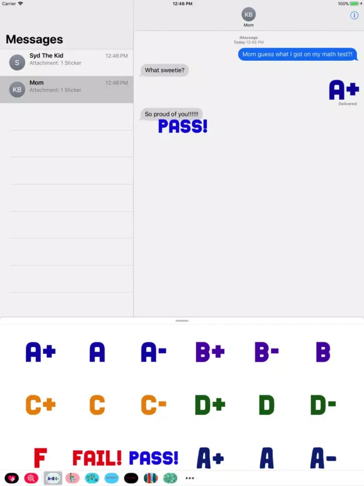ภาพหน้าจอของ School Grades Stickers iPad 