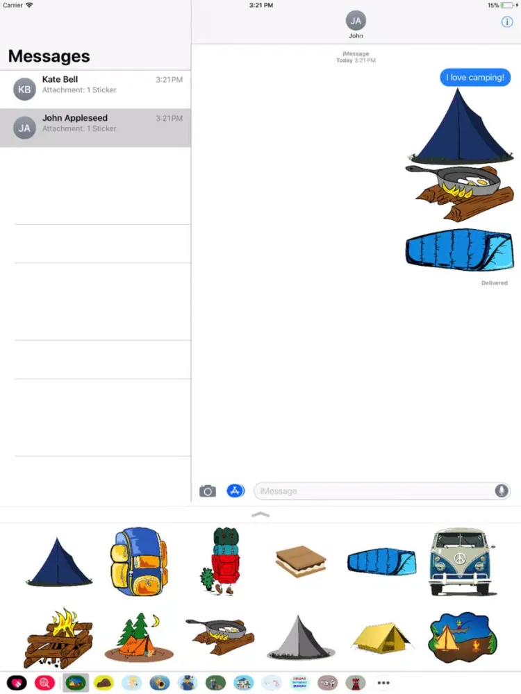 Capturas de pantalla de Hiking & Camping Stickers iPad 