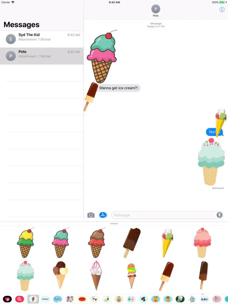 Capturas de pantalla de Ice Cream & Popsicle Stickers iPad 