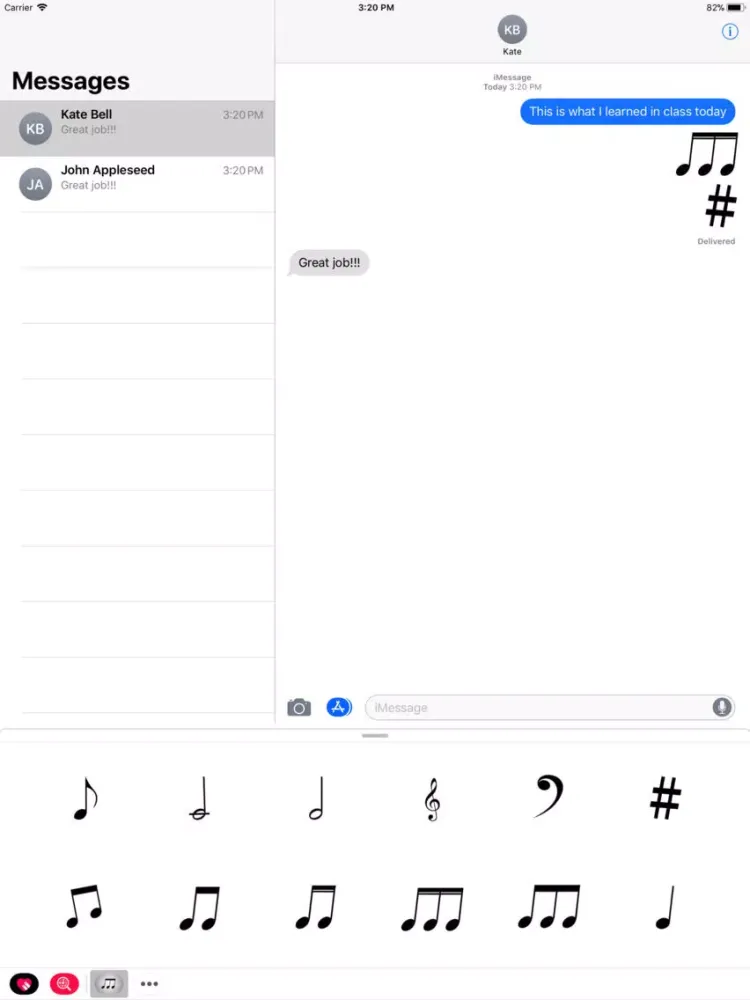 Скриншоты Sheet Music Notes Stickers iPad 