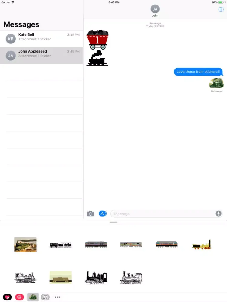 Tangkapan skrin Train Stickers: Off The Rails iPad 