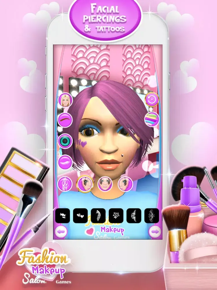 Screenshot di Fashion Makeup Salon Games 3D: Celebrity Makeover and Beauty Studio Game iPad 