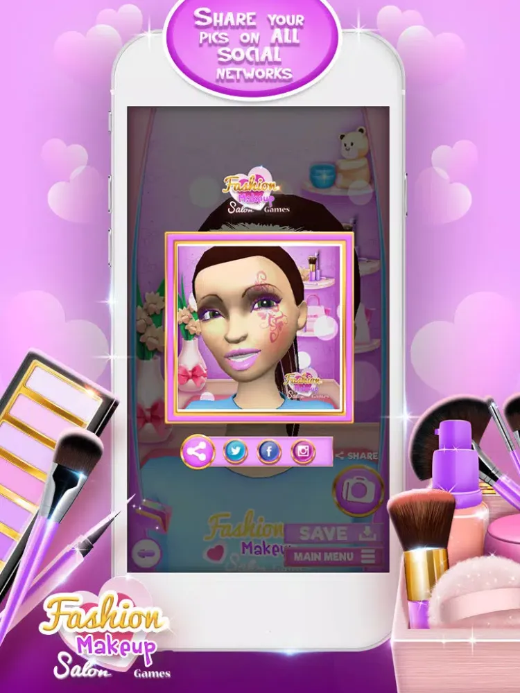Screenshot di Fashion Makeup Salon Games 3D: Celebrity Makeover and Beauty Studio Game iPad 