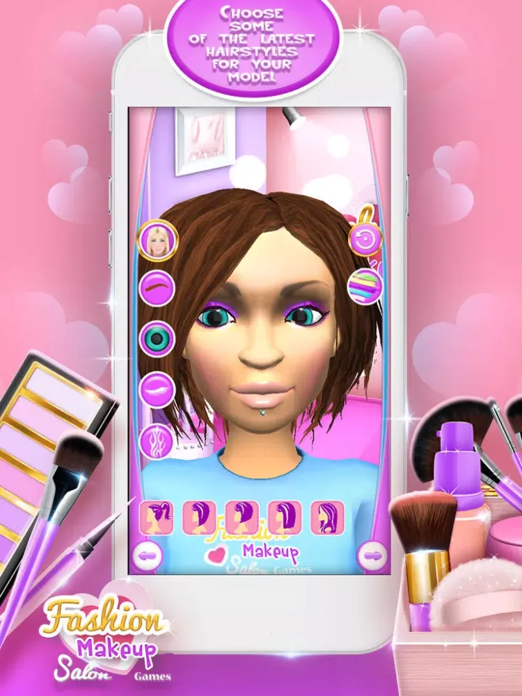 Screenshot di Fashion Makeup Salon Games 3D: Celebrity Makeover and Beauty Studio Game iPad 
