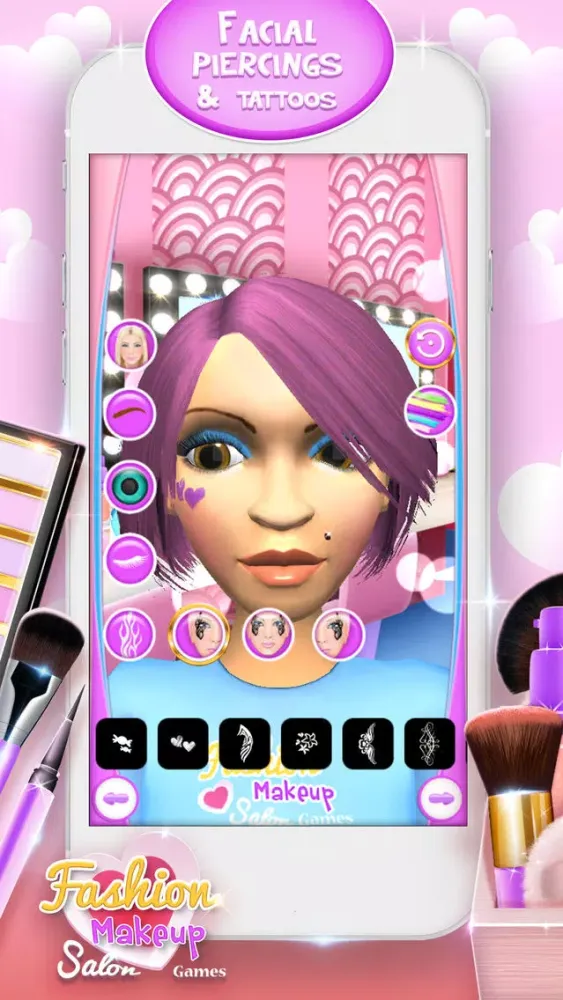 Screenshot di Fashion Makeup Salon Games 3D: Celebrity Makeover and Beauty Studio Game