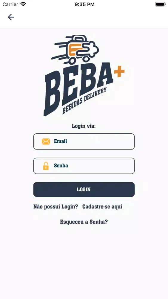 Capturas de tela do Beba Mais Delivery