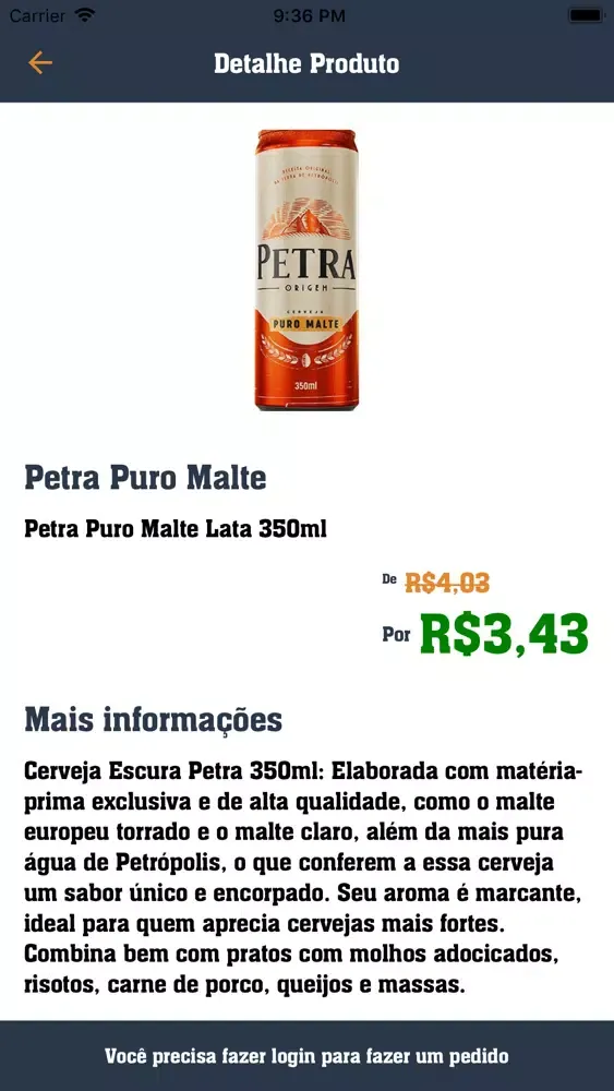 Capturas de tela do Beba Mais Delivery