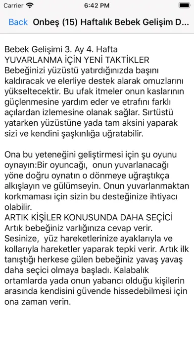 Bebek Gelişimi Hafta Hafta应用截图