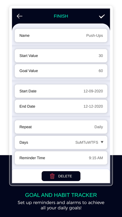 Goal & Habit Tracking Screenshots