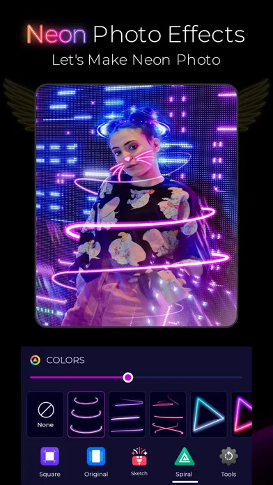 Tangkapan skrin Neon Text on Photo - Text Glow