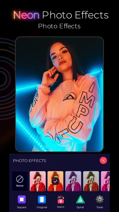 Tangkapan skrin Neon Text on Photo - Text Glow