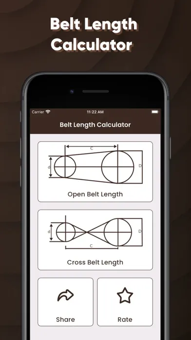 Capturas de tela do Belt Length Calculator 2PS