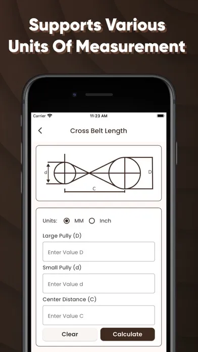 Capturas de tela do Belt Length Calculator 2PS
