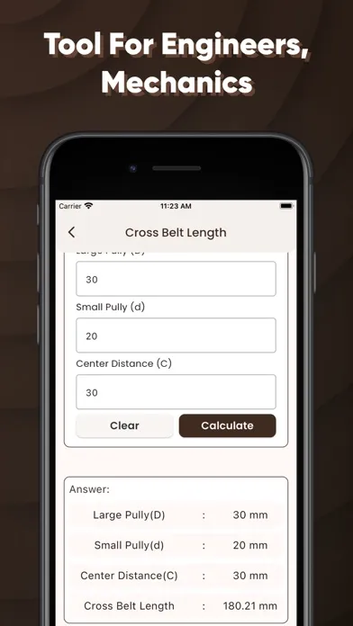 Capturas de tela do Belt Length Calculator 2PS