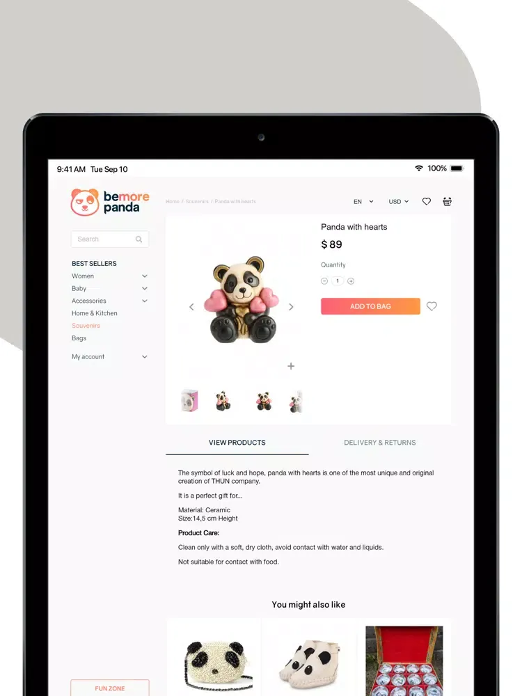 BeMorePanda Shop iPad  스크린샷