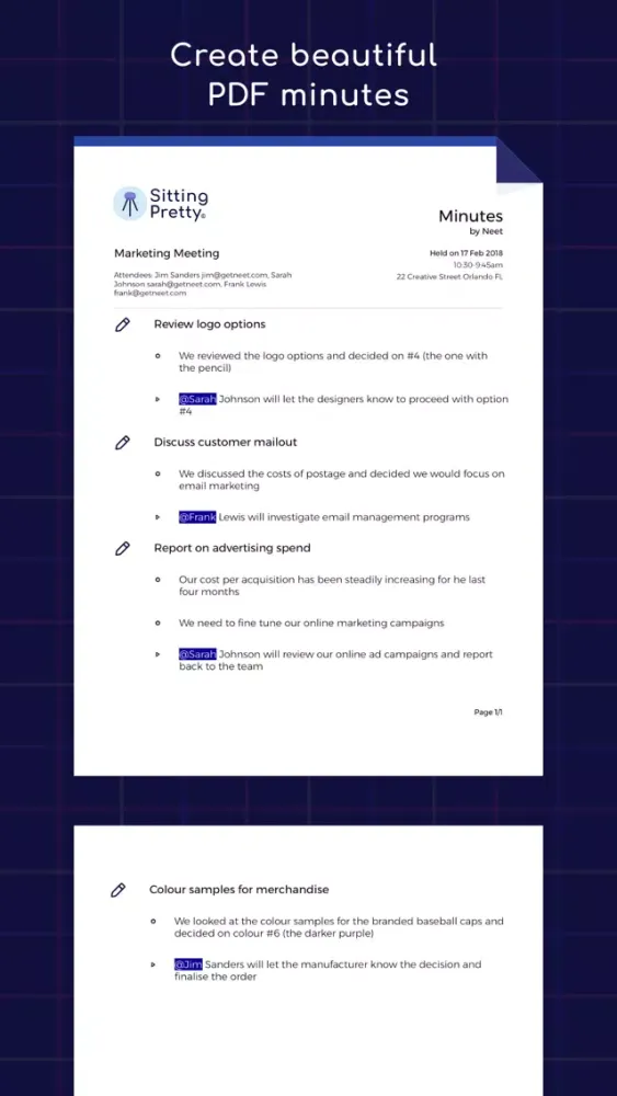 Neet Meeting Minutes Screenshots