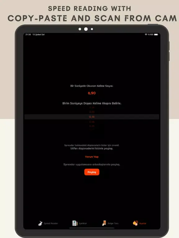Скриншоты Spreader: Speed Reading App iPad 
