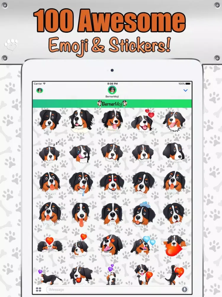 Zrzuty ekranu BernerMoji iPad 