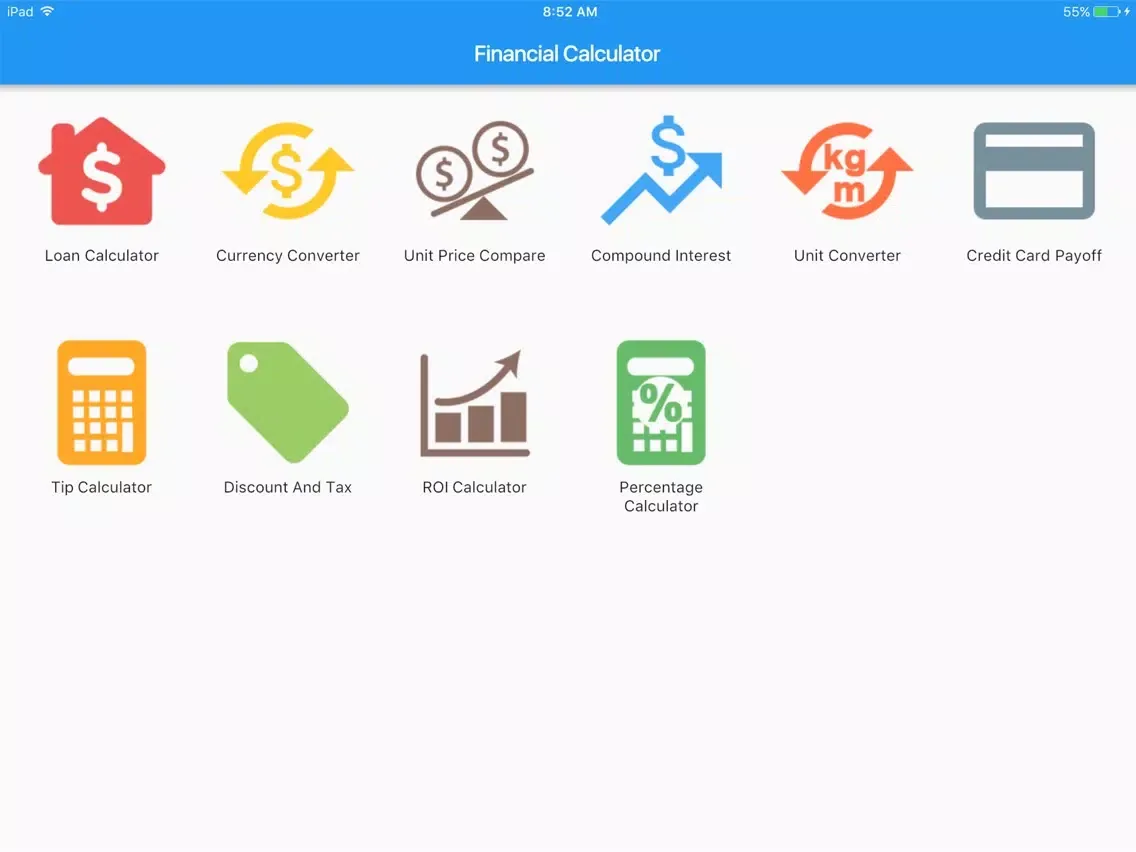 Capturas de tela do Bernida Financial Calculator iPad 