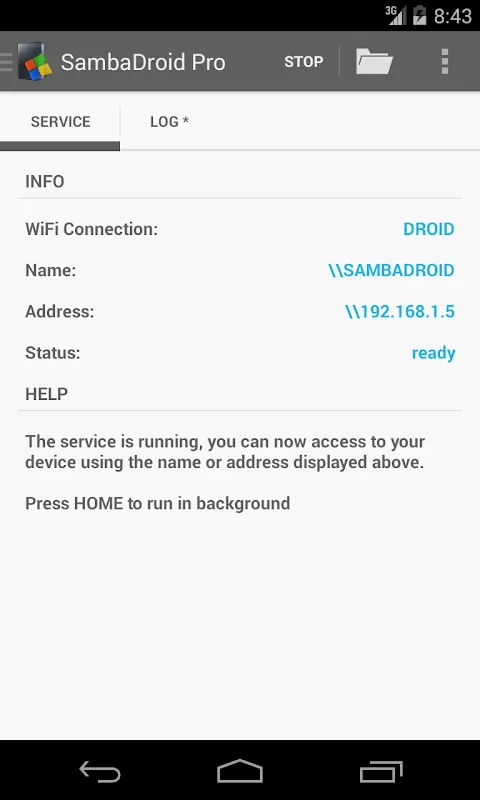 SambaDroid سکرین شاٹس