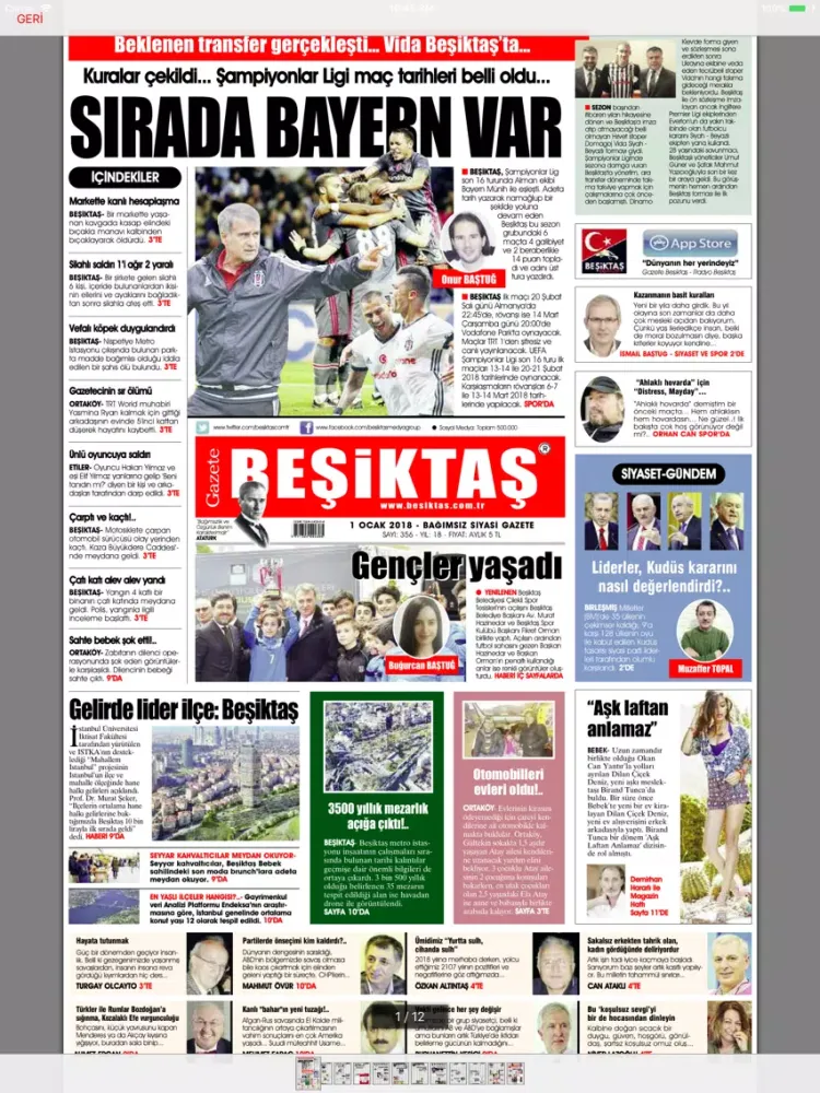Скриншоты Beşiktaş Medya Grup iPad 