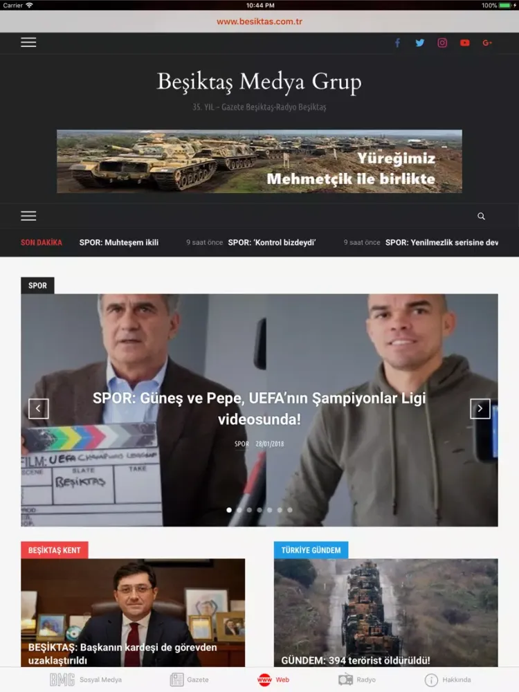 Скриншоты Beşiktaş Medya Grup iPad 