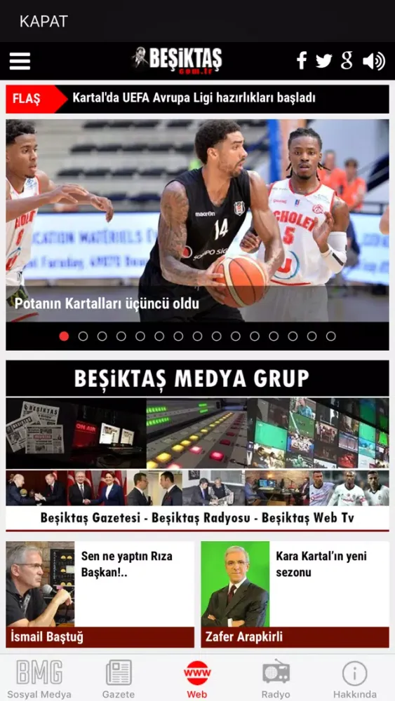 Скриншоты Beşiktaş Medya Grup