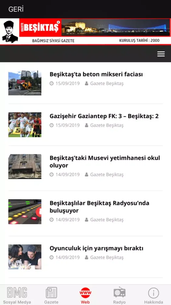 Скриншоты Beşiktaş Medya Grup