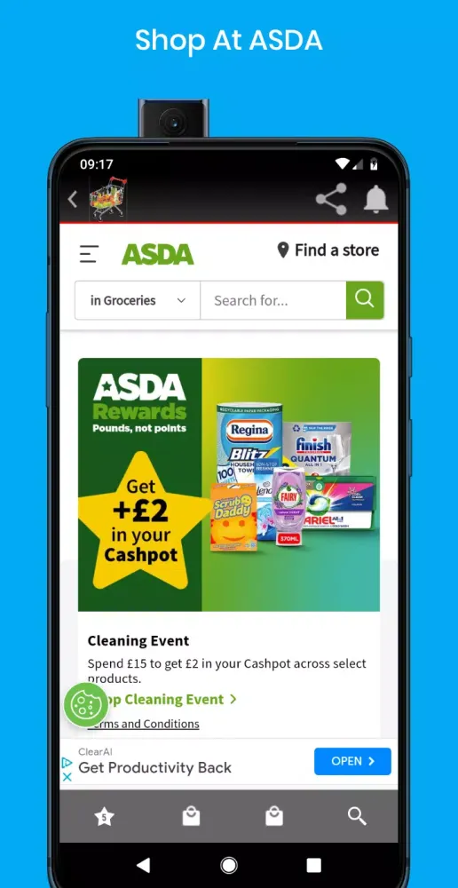 Ảnh chụp màn hình của Tesco Asda B&Q Ebay Next+