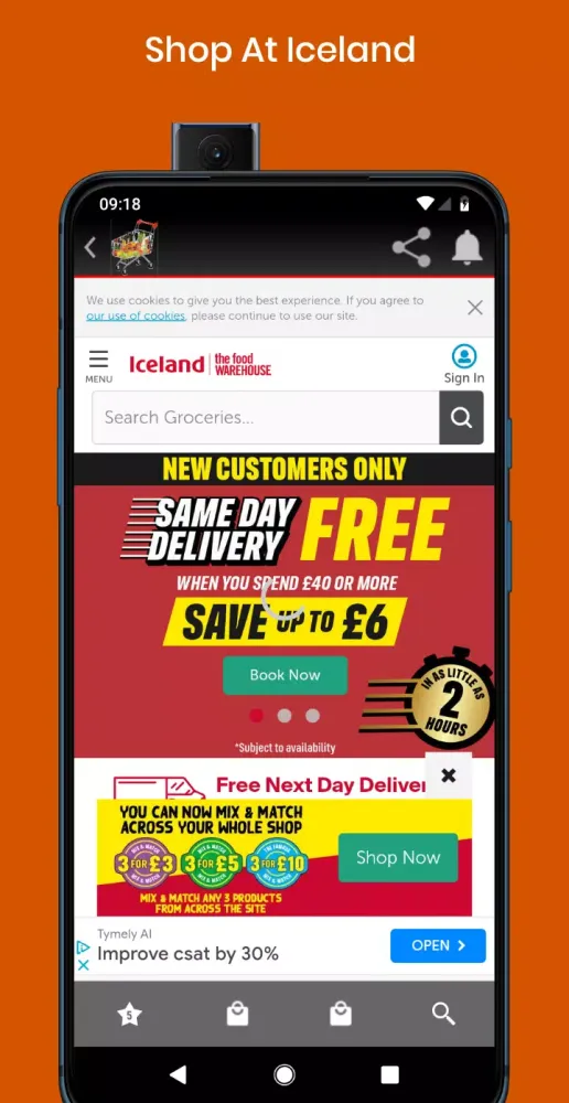 Ảnh chụp màn hình của Tesco Asda B&Q Ebay Next+