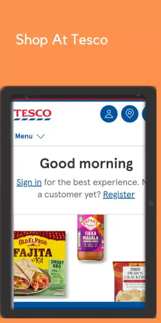 Ảnh chụp màn hình của Tesco Asda B&Q Ebay Next+
