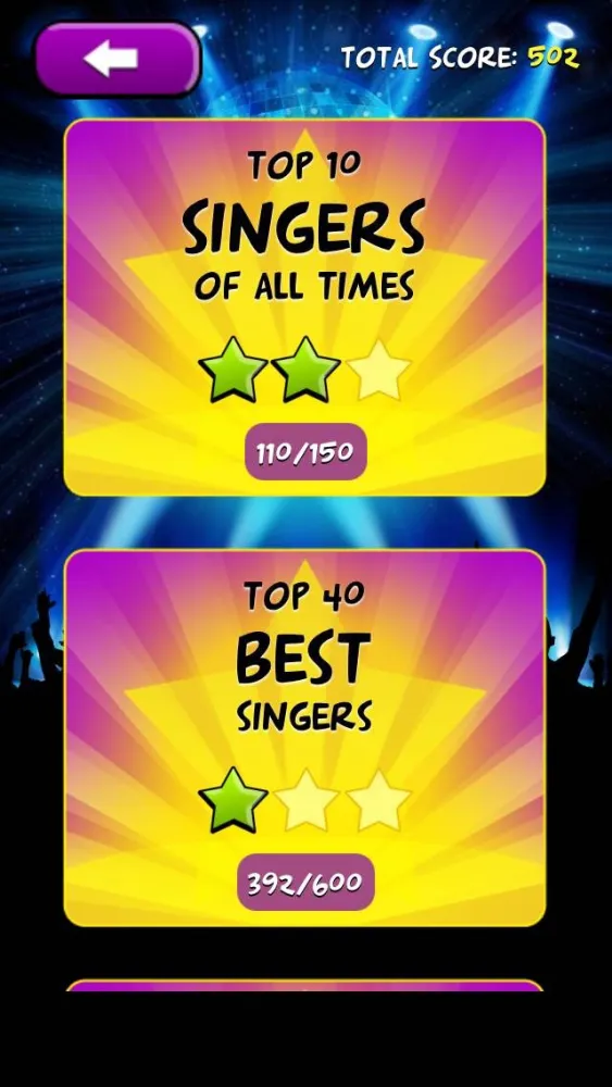 Capturas de tela do Best Singers Quiz - Free Music Game